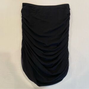 VTG 90s Vivienne Tam Elegant Black Mesh Ruched Mini Skirt, Fairy Grunge Gothic